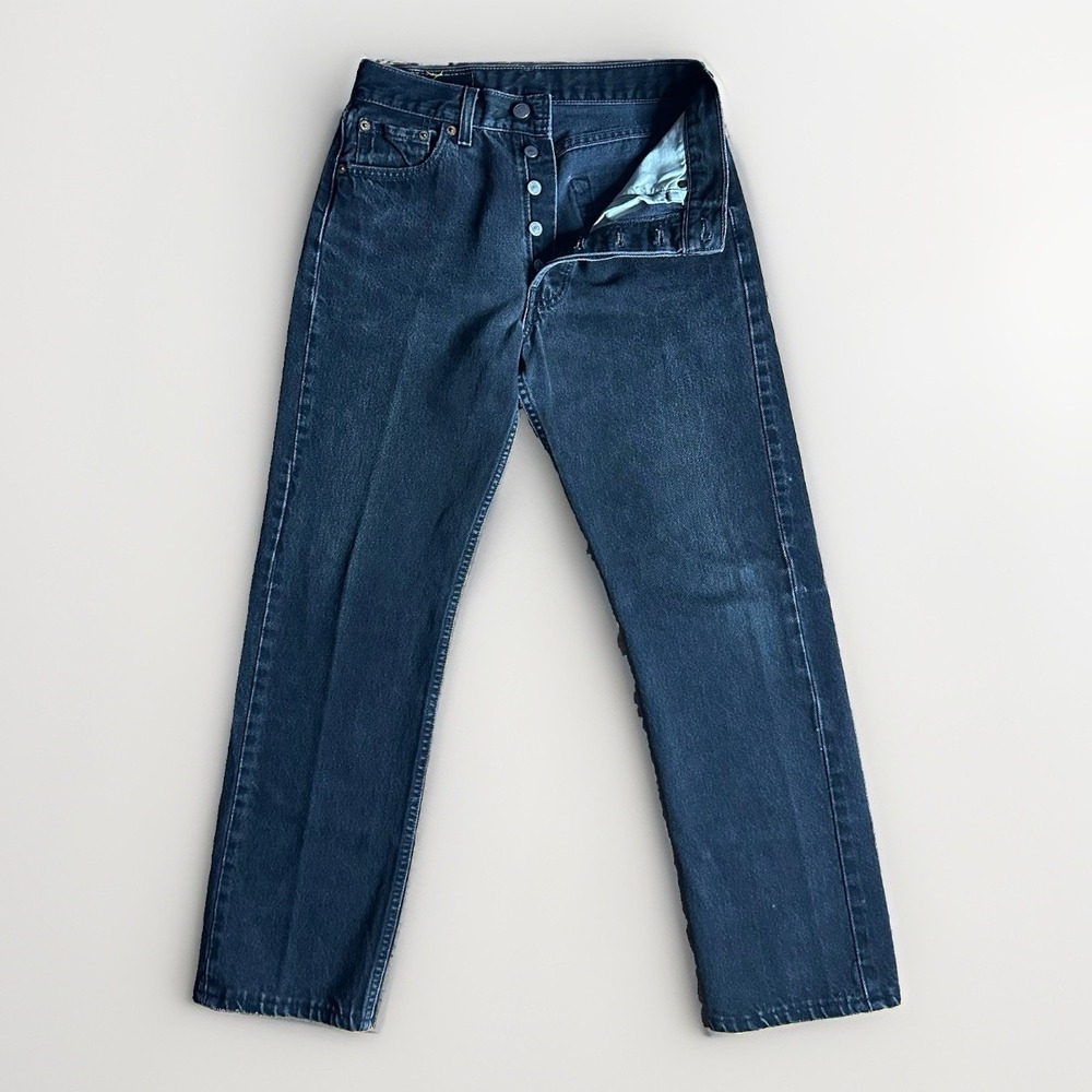 Vintage 90s Levis 501 Jeans Mens 29x30 Fits 28x29 Black Denim Button Fly USA